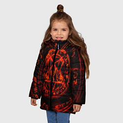 Куртка зимняя для девочки ПЕНТАГРАММА, цвет: 3D-черный — фото 2
