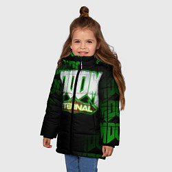 Куртка зимняя для девочки DOOM: ETERNAL, цвет: 3D-черный — фото 2