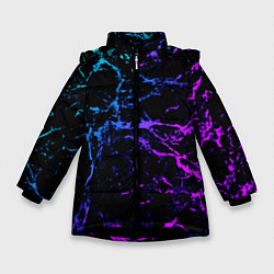 Куртка зимняя для девочки МРАМОР NEON, цвет: 3D-черный
