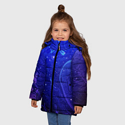 Куртка зимняя для девочки СИНИЙ КОСМОС, цвет: 3D-черный — фото 2