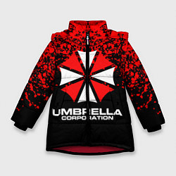 Куртка зимняя для девочки Umbrella Corporation, цвет: 3D-красный