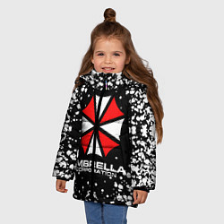 Куртка зимняя для девочки Umbrella Corporation, цвет: 3D-черный — фото 2