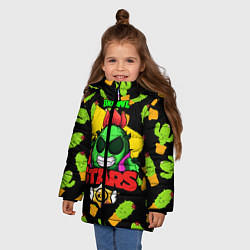 Куртка зимняя для девочки BRAWL STARS GREEN SPIKE, цвет: 3D-черный — фото 2