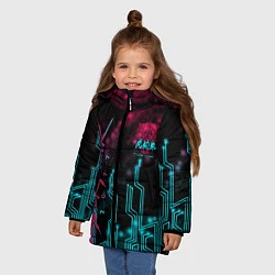 Куртка зимняя для девочки CYBERPUNK, цвет: 3D-черный — фото 2