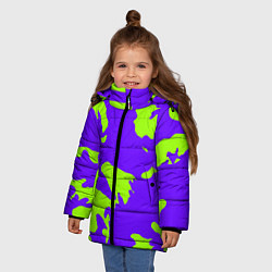 Куртка зимняя для девочки Тeкстура, цвет: 3D-черный — фото 2