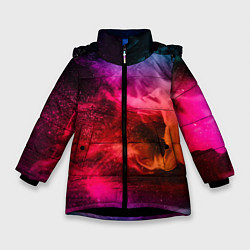 Куртка зимняя для девочки ЦВЕТНОЙ ДЫМ, цвет: 3D-черный