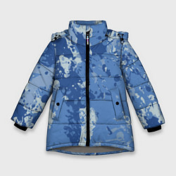 Куртка зимняя для девочки КАМУФЛЯЖ BLUE, цвет: 3D-светло-серый