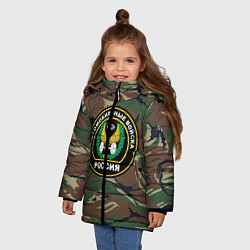 Куртка зимняя для девочки Автомобильные войска камуфляж, цвет: 3D-красный — фото 2