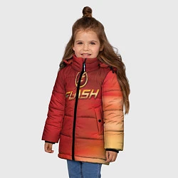 Куртка зимняя для девочки The Flash Logo Pattern, цвет: 3D-светло-серый — фото 2