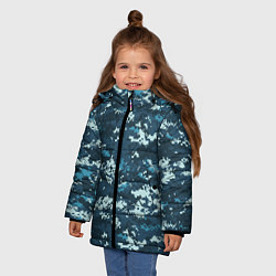 Куртка зимняя для девочки Пиксельный камуфляж полиции, цвет: 3D-красный — фото 2