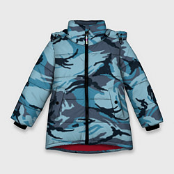 Куртка зимняя для девочки Камуфляж Полиции, цвет: 3D-красный