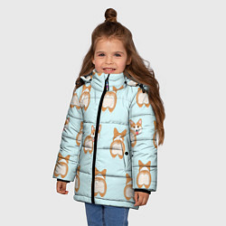 Куртка зимняя для девочки Корги, цвет: 3D-черный — фото 2