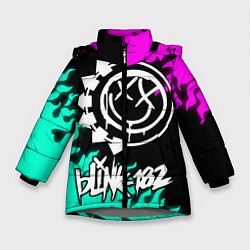 Куртка зимняя для девочки Blink-182 5, цвет: 3D-светло-серый