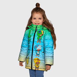 Куртка зимняя для девочки Brawl Stars Leon Trio, цвет: 3D-черный — фото 2
