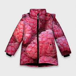 Куртка зимняя для девочки Очень много малины, цвет: 3D-черный