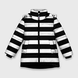 Куртка зимняя для девочки Моряк, цвет: 3D-черный