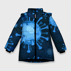 Куртка зимняя для девочки Сorona virus infection, цвет: 3D-черный
