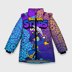 Куртка зимняя для девочки MORTIS BRAWL STARS, цвет: 3D-светло-серый