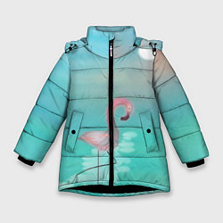 Куртка зимняя для девочки Фламинго, цвет: 3D-черный
