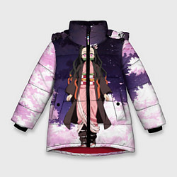 Куртка зимняя для девочки Незуко, цвет: 3D-красный