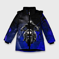 Куртка зимняя для девочки МОТОЦИКЛЫ, цвет: 3D-черный