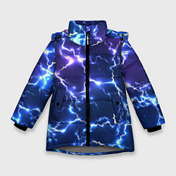 Куртка зимняя для девочки Молнии Flash, цвет: 3D-светло-серый