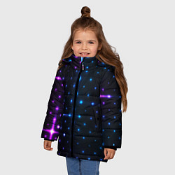 Куртка зимняя для девочки STAR NEON, цвет: 3D-черный — фото 2