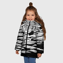 Куртка зимняя для девочки Michael Jordan 23, цвет: 3D-светло-серый — фото 2