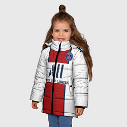 Куртка зимняя для девочки PSG away 20-21, цвет: 3D-черный — фото 2