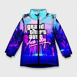 Куртка зимняя для девочки GTA REMASTER, цвет: 3D-черный