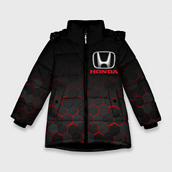 Куртка зимняя для девочки HONDA, цвет: 3D-черный