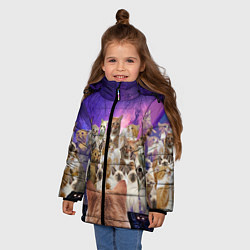Куртка зимняя для девочки КОТ DJ, цвет: 3D-черный — фото 2