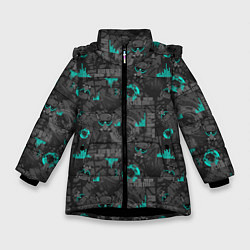 Куртка зимняя для девочки Cyber, цвет: 3D-черный