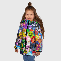 Куртка зимняя для девочки BRAWL STARS ВСЕ БРАВЛЕРЫ, цвет: 3D-черный — фото 2