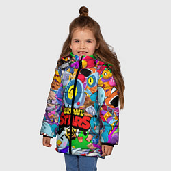 Куртка зимняя для девочки BRAWL STARS NANI, цвет: 3D-красный — фото 2