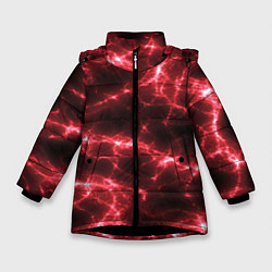 Куртка зимняя для девочки МОЛНИЯ РАЗРЯДЫ, цвет: 3D-черный