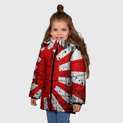 Куртка зимняя для девочки ЯПОНСКИЙ ФЛАГ, цвет: 3D-черный — фото 2