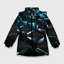 Куртка зимняя для девочки ТЕКСТУРА, цвет: 3D-черный