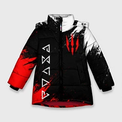Куртка зимняя для девочки The Witcher, цвет: 3D-красный