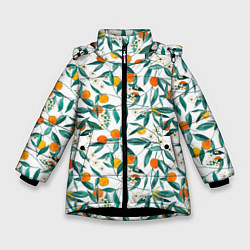 Куртка зимняя для девочки Оранжевое лето, цвет: 3D-черный