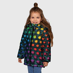 Куртка зимняя для девочки 3Д спектр, цвет: 3D-черный — фото 2