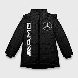 Куртка зимняя для девочки MERCEDES-BENZ AMG, цвет: 3D-черный