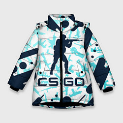 Куртка зимняя для девочки CS GO КС ГО, цвет: 3D-черный