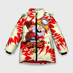 Куртка зимняя для девочки Brawl Stars Dynamike, цвет: 3D-красный