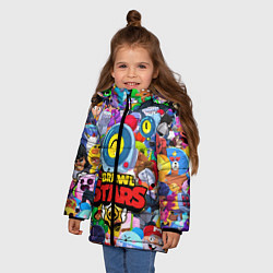 Куртка зимняя для девочки BRAWL STARS NANI, цвет: 3D-светло-серый — фото 2
