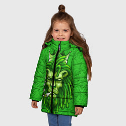 Куртка зимняя для девочки Лев с короной, цвет: 3D-черный — фото 2