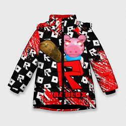 Куртка зимняя для девочки ROBLOX: PIGGI, цвет: 3D-черный