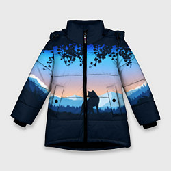 Куртка зимняя для девочки WOLF D, цвет: 3D-черный