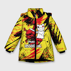 Куртка зимняя для девочки Свинка Пигги из Roblox, цвет: 3D-черный