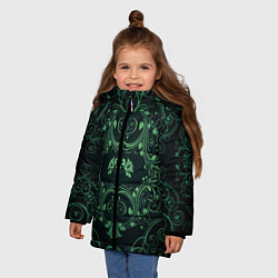 Куртка зимняя для девочки Узоры, цвет: 3D-черный — фото 2